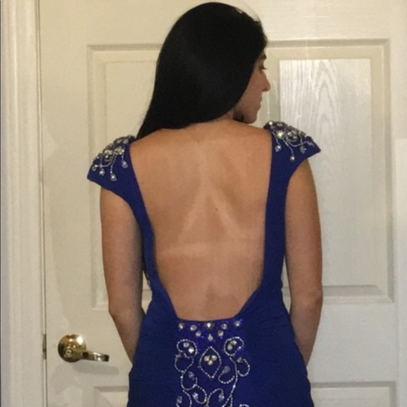 Jovani Designer Evening Dress Prom Dress (Blue) - Picture 2 of 9